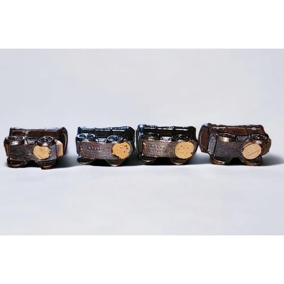 Metal Covered Wagon salt and pepper shakers vintage japan - Picture 5 of 6